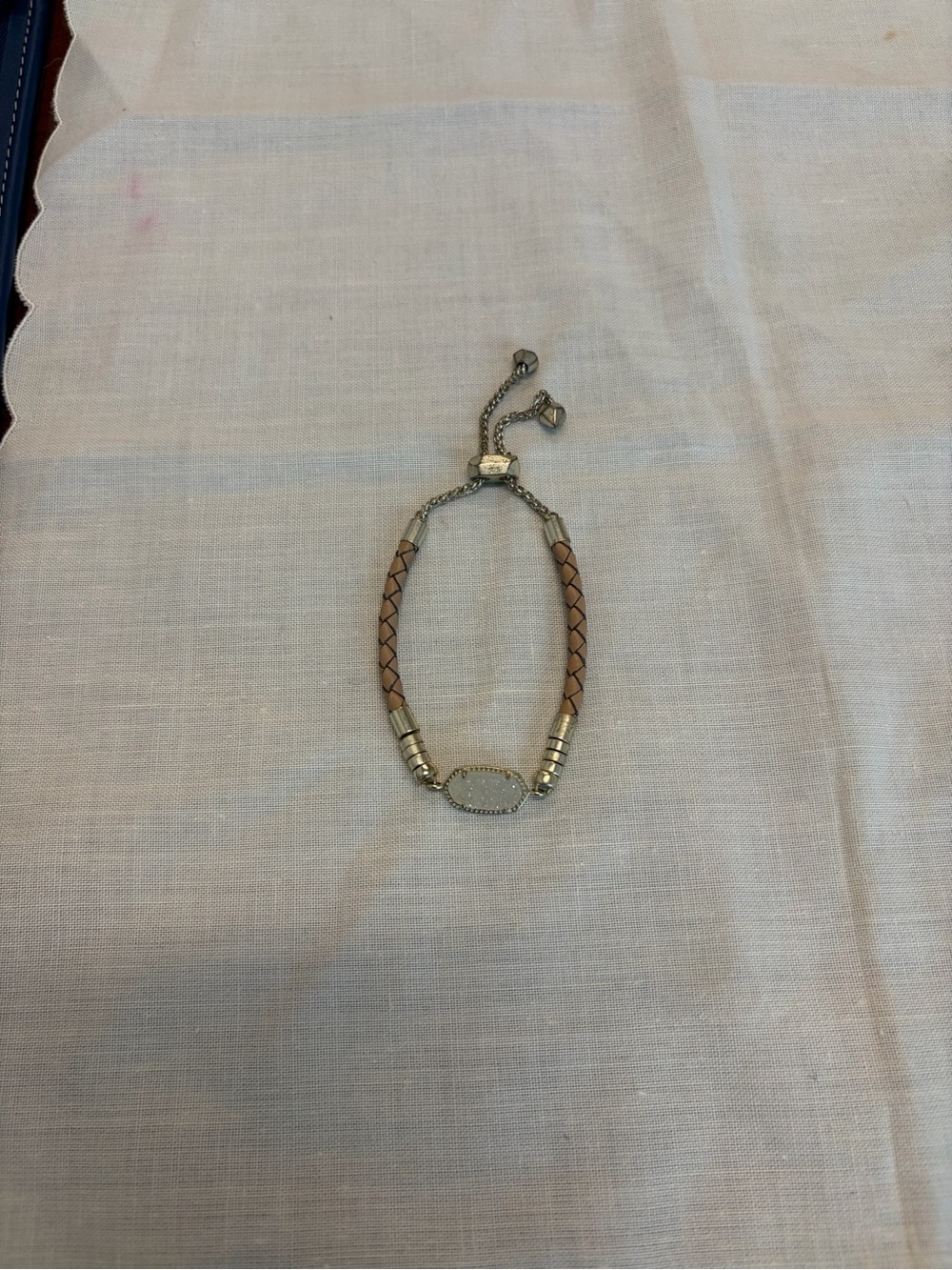 Kendra Scott Adjustable Tan Braided Leather and Gold Accent Women's Bracelet